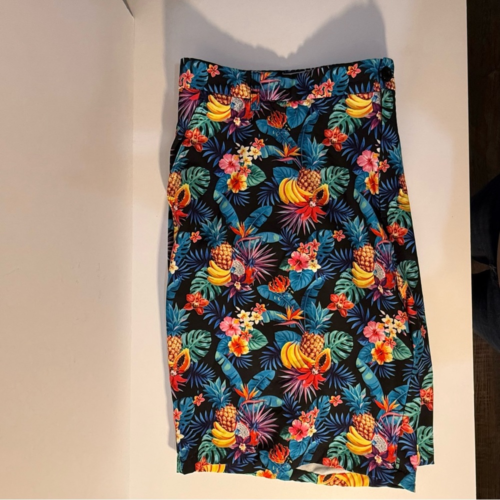 Hreski Golf Shorts Tropical Floral Print Skirt Fruit Size 46